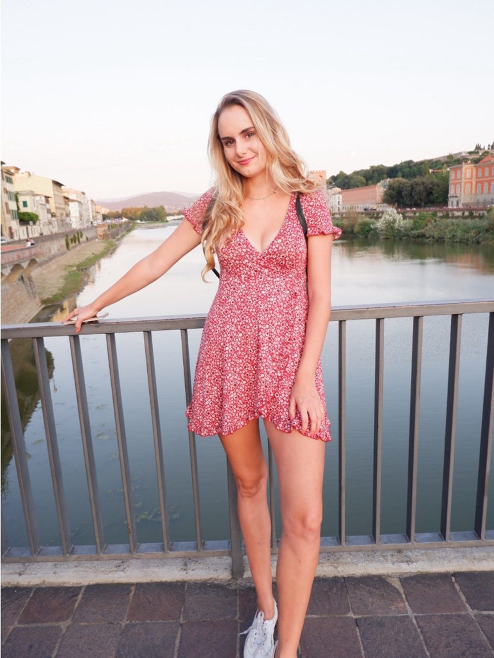 Pull&Bear Burgundy Floral Wrap Mini Dress